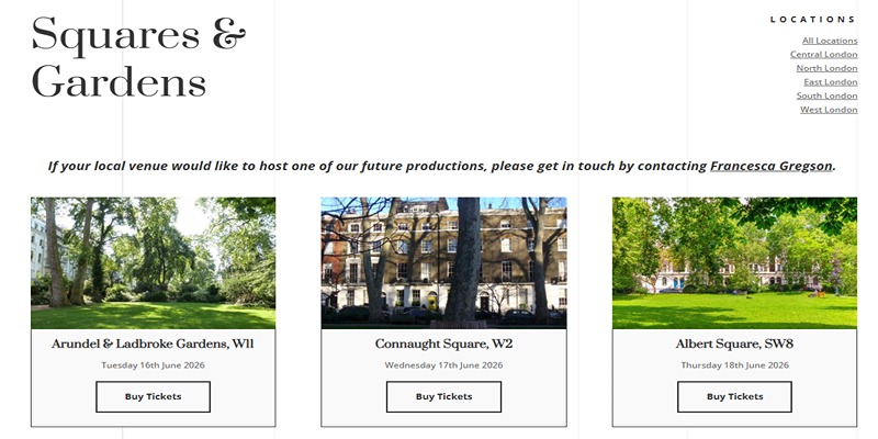 Shakespeare in the Squares 2026