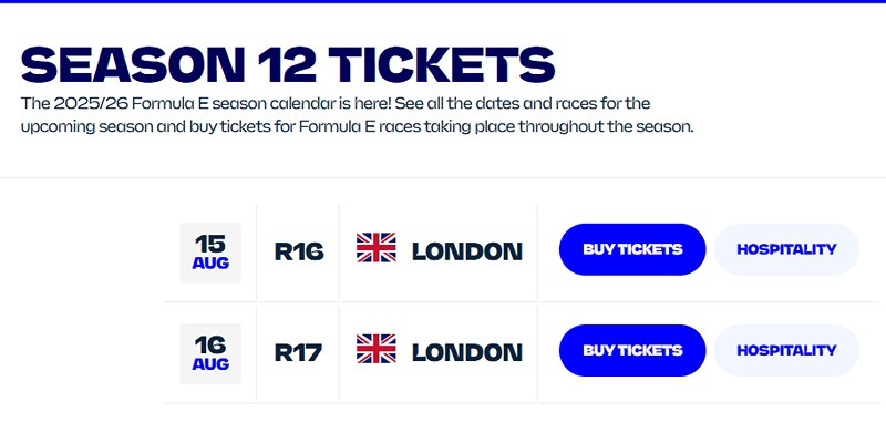 formula e london 2026